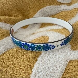 Beautiful Vintage Enamel Bangle  Austrian Folk Bracelet